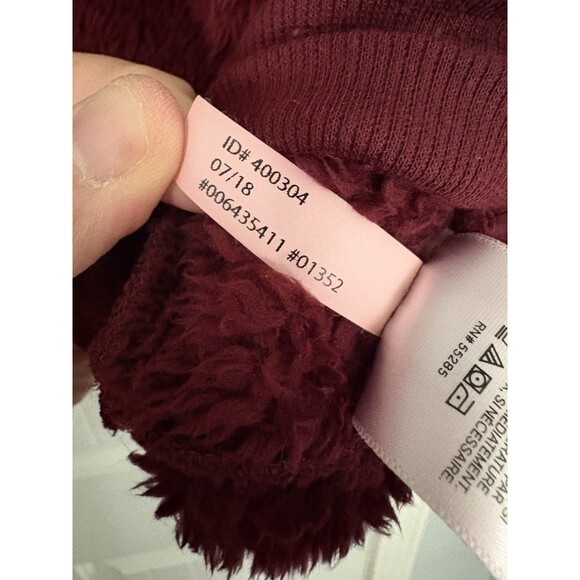 Express Quarter Zip Pullover Sweater Womens Medium Sherpa Fleece Maroon Fluffy - Picture 4 of 6